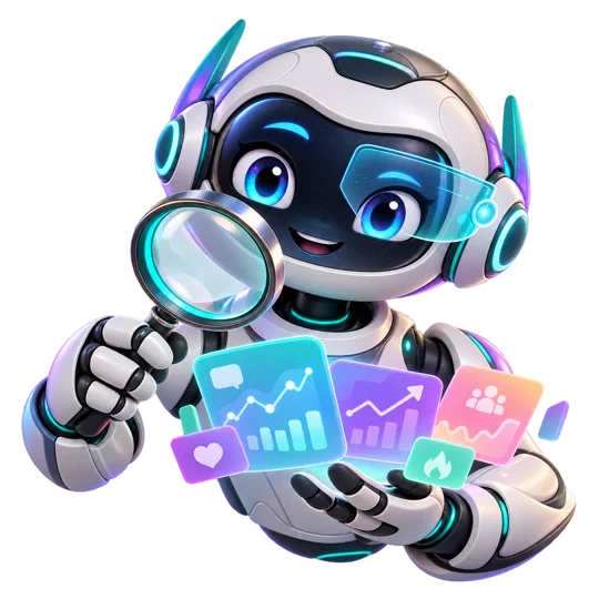 Mira, a robot researcher with a magnifying glass